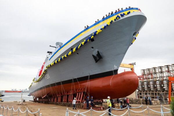 В Турции спустили на воду первый корвет, построенный для ВМС Украины